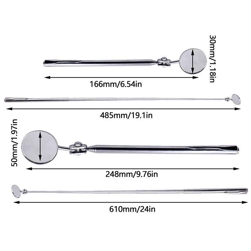 Portable 30/50MM Car Angle Observation Pen Car Telescopic Detection Lens Inspection Round Mirrorcar Inspection Mirror