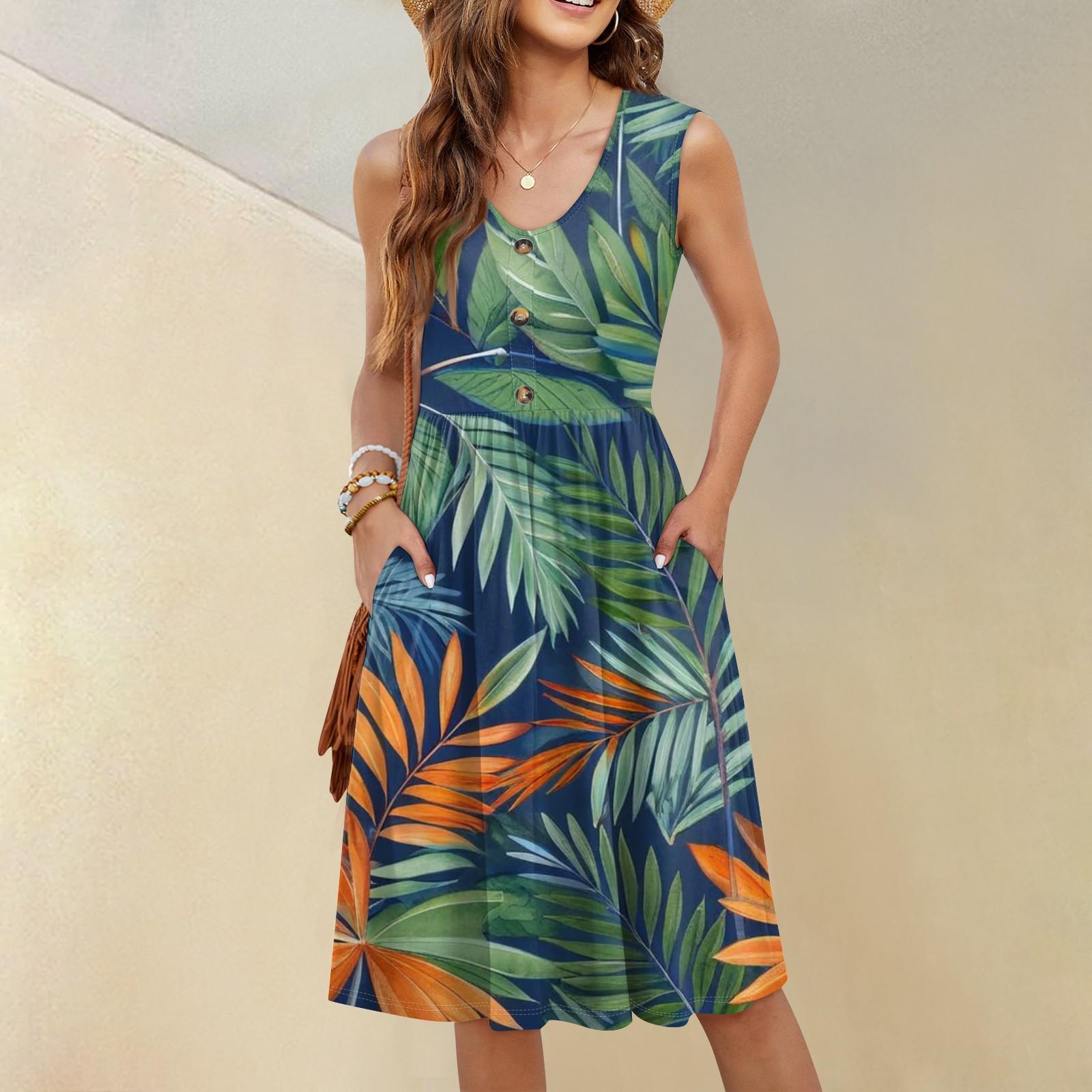 

Женское повседневное модное сексуальное платье с V-образным вырезом, украшением на пуговицах, без рукавов, с принтом, бутоньеркой XL арбуз красный