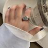 Crafted Geometric Beautifully Smiley Face Adjustable Ring With Rhinestones Perfect For Stylish Women
