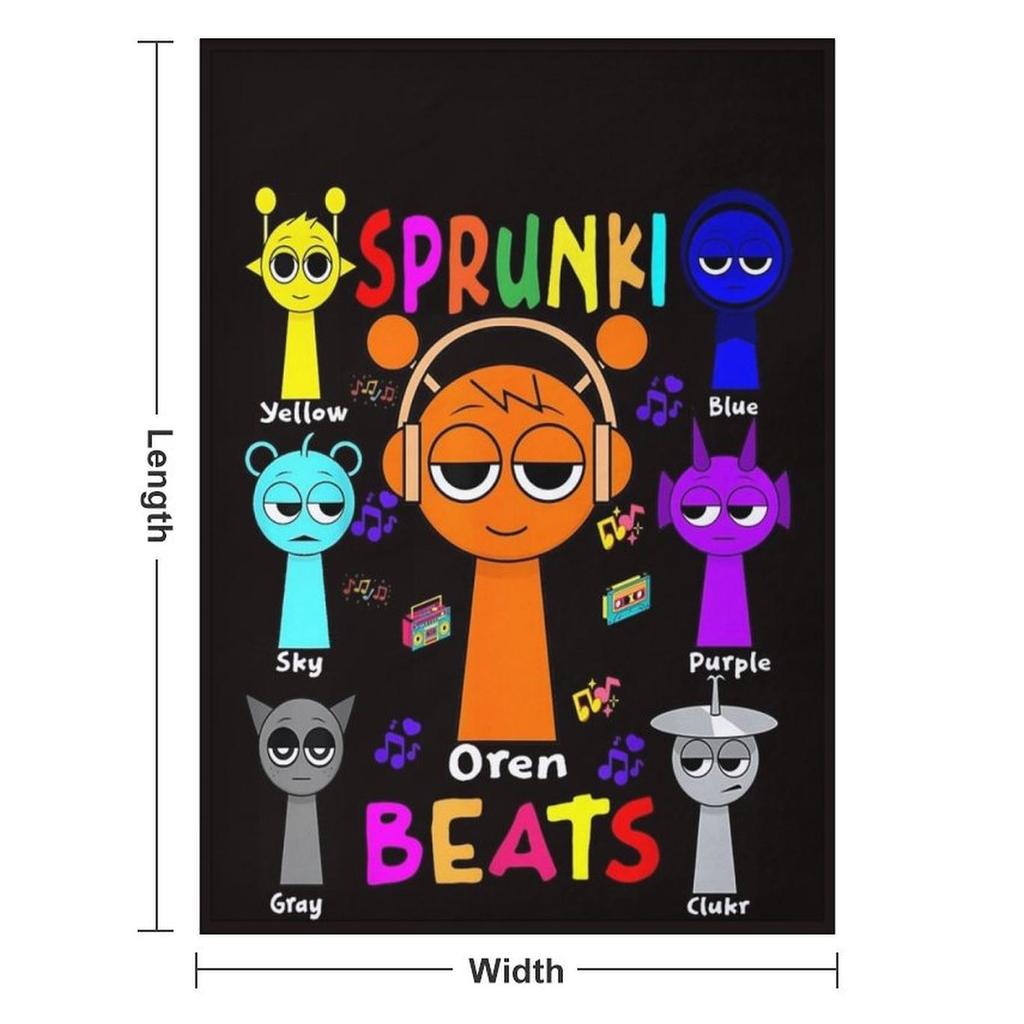 1PC Game Sprunki Throw Blanket Incredibox 3D Printed Soft Fuzzy Nap Blanket Bedspreads All Seasons For Girl Boy Kids Teenagers