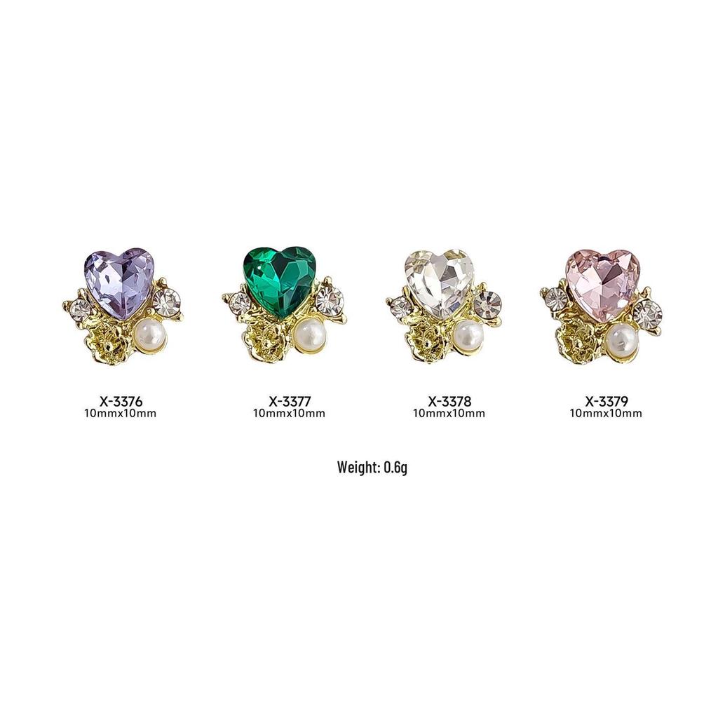 Luxury Crystal Mosaic Nail Art Decorations - Alloy and Pearl Influencer Style
