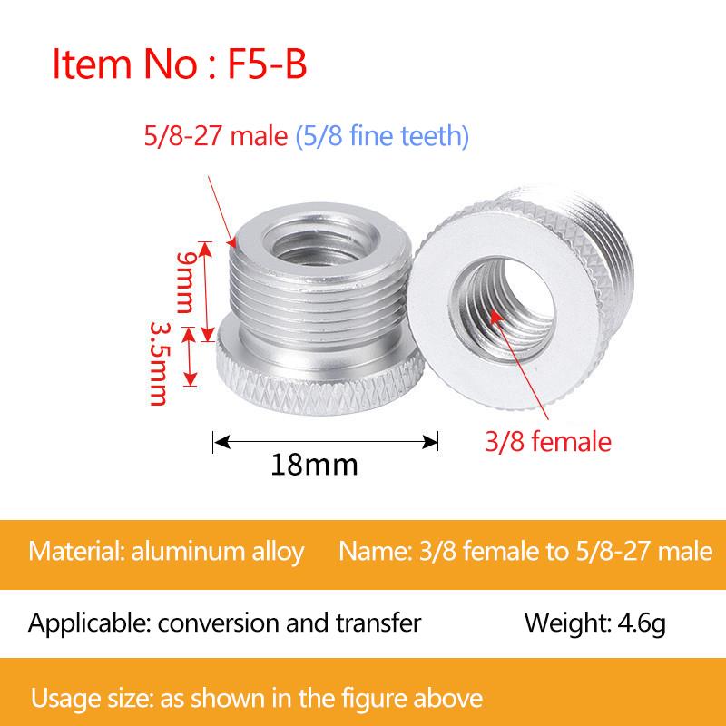 

Металлические переходные винты для микрофонной стойки 3/8 внутренняя резьба на 5/8 внешняя резьба Адаптер винта для штатива для микрофона Устойчивый зажим Консольная стойка серебряный