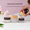 Travel Size Cosmetic Cream Bottle with Wood Grain Lid for Skincare and Makeup Remover