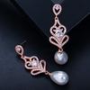 E0219 High-End Diamond Bridal Earrings, Microencrusted Zircon Geometric Earrings, Needles