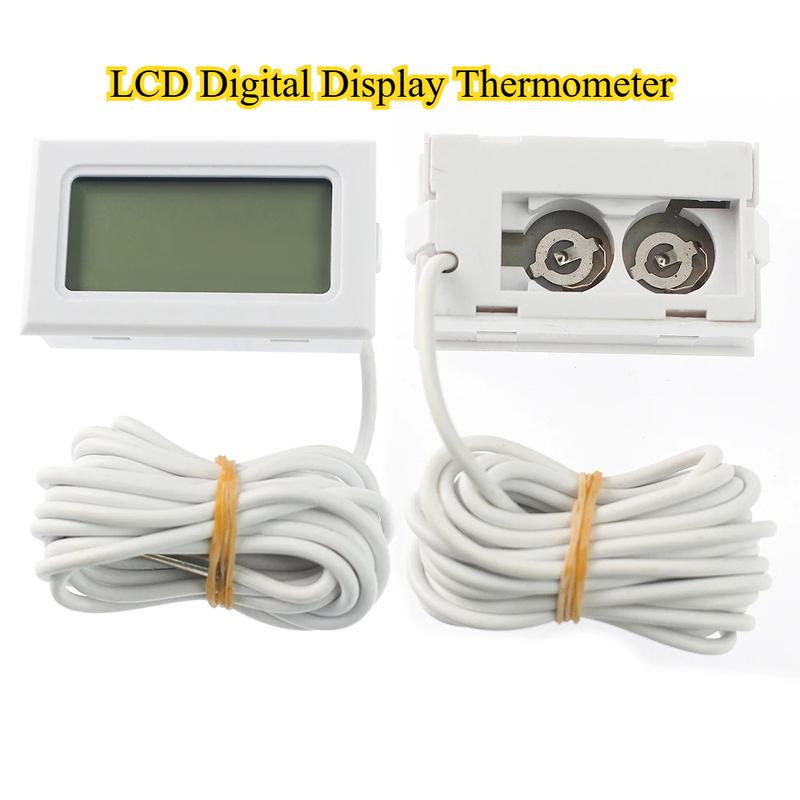 LCD Digital Thermometer 1m/2m for Freezer Temperature 50~110 Degree Refrigerator Embedded Thermometernd Outdoor Waterproof Probe