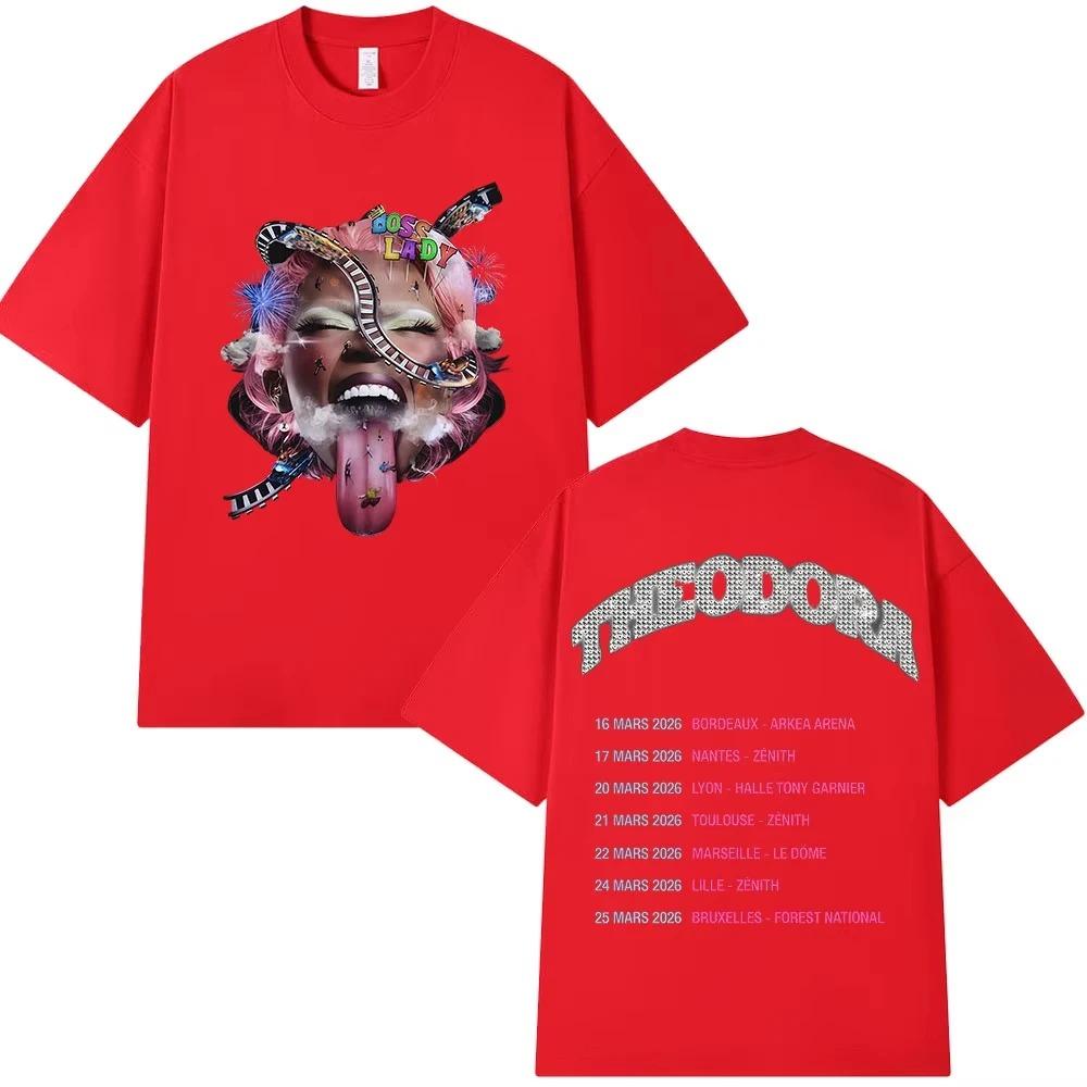 New Theodora Boss Lady Tour 2026 Concert Merch Tshirts Unisex Unisex Hip Hop Fashion Casual Cotton Loose Short Sleeves Tshirts
