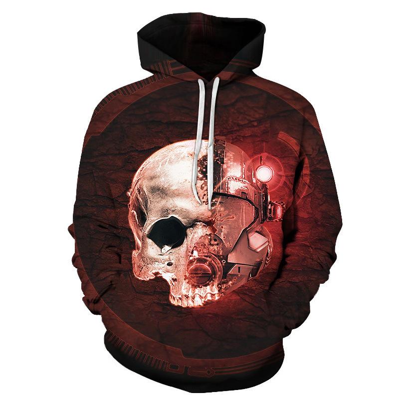 Felpa con Cappuccio Horror Fantasma Bambola Serie Halloween Stampa Digitale 3D Felpa con Cappuccio per Coppia Maschile Felpa all'Ingrosso