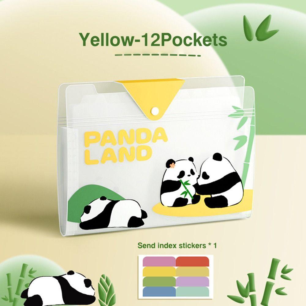 

5/8/12 Pockets A4 File Folder Classified Archive Bag Fashion Envelope Folder School Office Yellow-12 Pockets