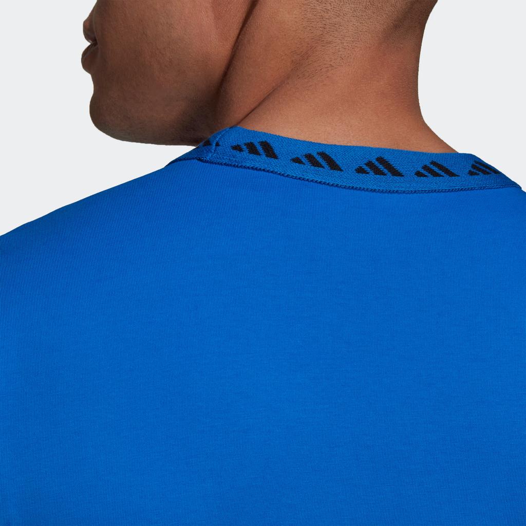 Adidas Manchester United Icons Crew Neck Logo Short Sleeve Football Shirt Men Tops Blue GR3889