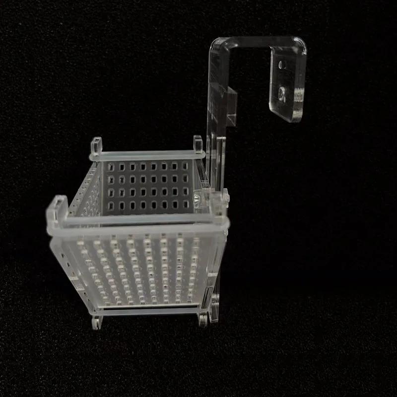 New Acrylic Aquarium Decoration Hanging Fish Tank Mini Crystal Pot Polka Water Planting Cylinder Cup Feeding Accessories