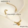 Elegant Baroque Faux Pearl Stainless Steel Layered Bracelet Earrings Set