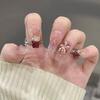 Red Rose French Tip Long Ballet Press On Nails Full Cover Fake Nail Tips For Women Decorative False Nails