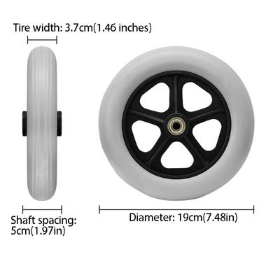 8 Inch Wheels Wheelchair Front Castor Smooth Flexible Durable Rubber Replacement Wheels Heavy Duty Anti Slip