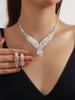 Elegant Rhinestone Zirconia Necklace & Jewelry Set for Bridal & Evening Wear
