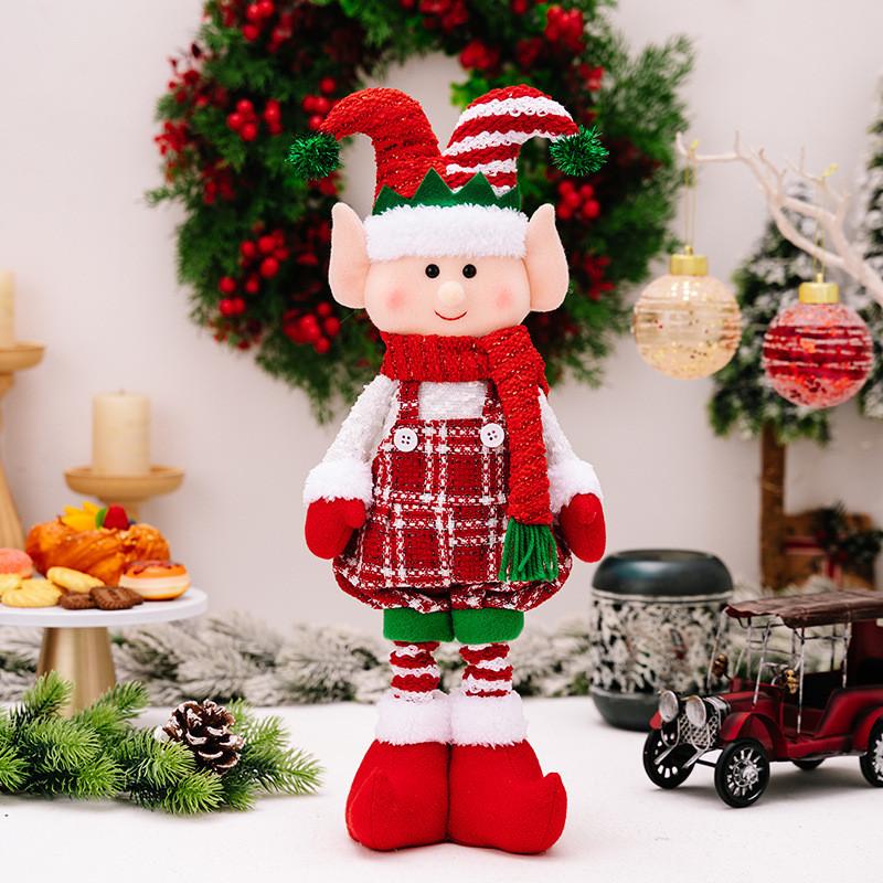 Charming Christmas Stretchable Elf Figurine In Vibrant Red And Colors Green