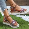 Fashion Women's Sandals Wedges Heels Sandals Summer Bohemian Shoes Woman 2025 Heel Sandals Wedge Shoes For Women Heeled Summer Footwear