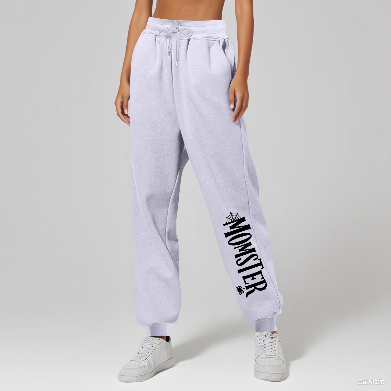 

Женские брюки унисекс с принтом, повседневные, с карманами и кулиской L