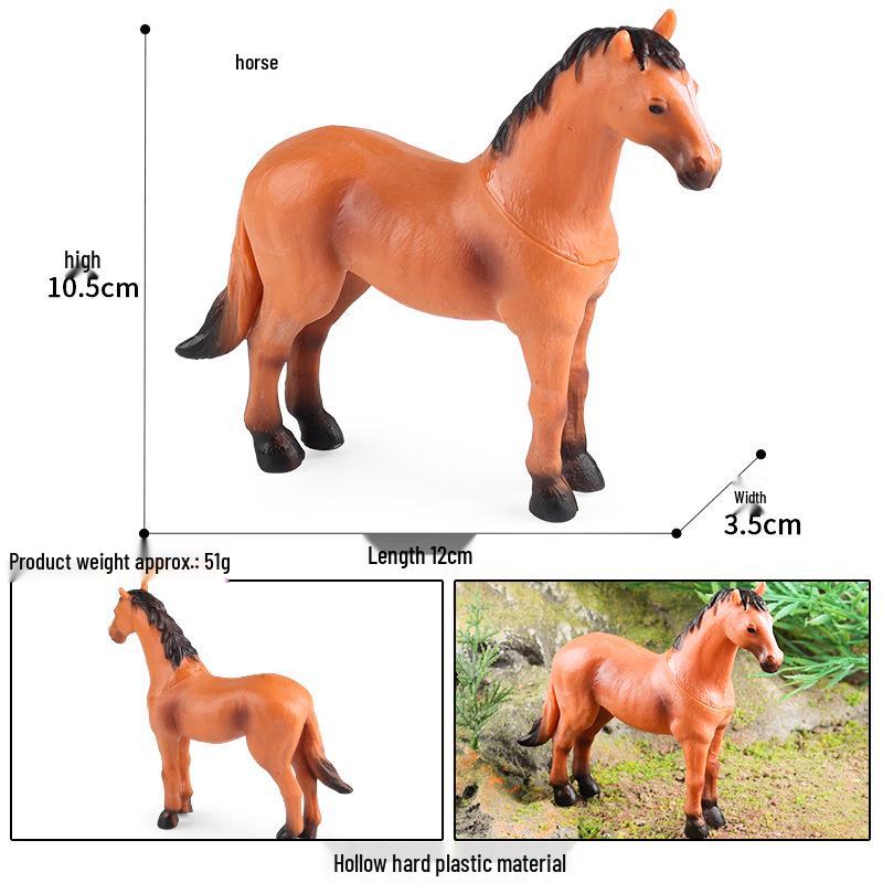 Cross-Border Animal Toy Set: Sheep, Cow, Horse, Donkey, Goat, Poultry Plastic Models