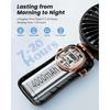 ColdSky Tragbarer Handventilator, 4000mAh Akku Betrieben 3 in 1 Multifunktions Persönlicher Reiseventilator mit Digitalanzeige, 90 Faltbarer Schreibtischventilator mit Basis