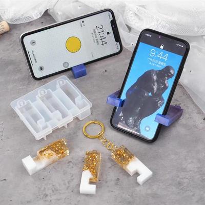Portable Holder Silicone Mirror Mold Diy Epoxy Resin Ab Glue Mobile Phone Holder Keychain