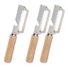 Curățător de legume cu mâner ergonomic din lemn 2-în-1 Deschizător de sticle Lamă lată curbată Curățător ascuțit pentru cartofi mere citrice morcovi Gadgeturi de bucătărie