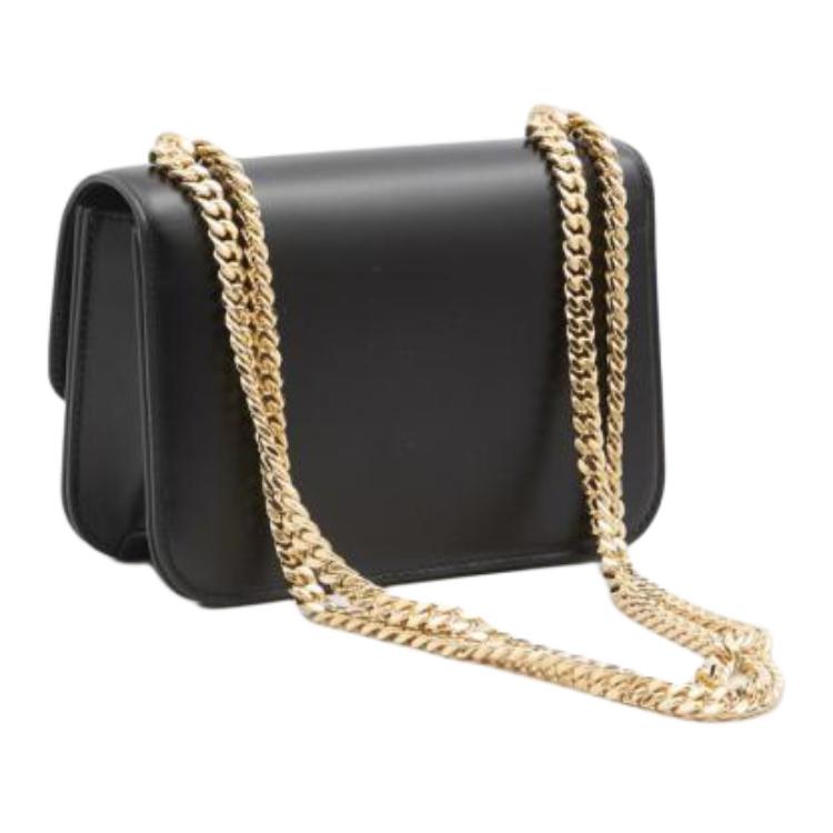 Tory Burch Eleanor Sculptural Decoration Flap With Magnetic Snap Leather Handheld Crossbody Shoulder Bag Small Women Bags Black 166169-001