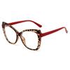 2024 Luxury Brand Oversized Cat Eye Reading Glasses Women Vintage Eyeglasses TR90 Computer Blue Protection Glasses Leopard Red