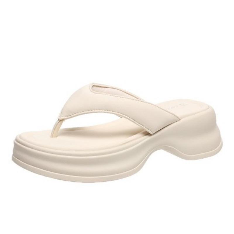 

Шлепанцы Летняя модная обувь для женщин Обувь маленького размера Пляжные шлепанцы на толстой подошве 40 бежевый