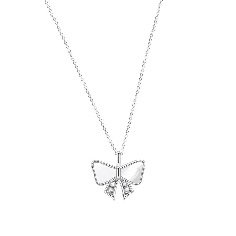 Bow Fritillary Versatile Necklace Female Korean Version Mori Girl Heart Girlfriend Necklace