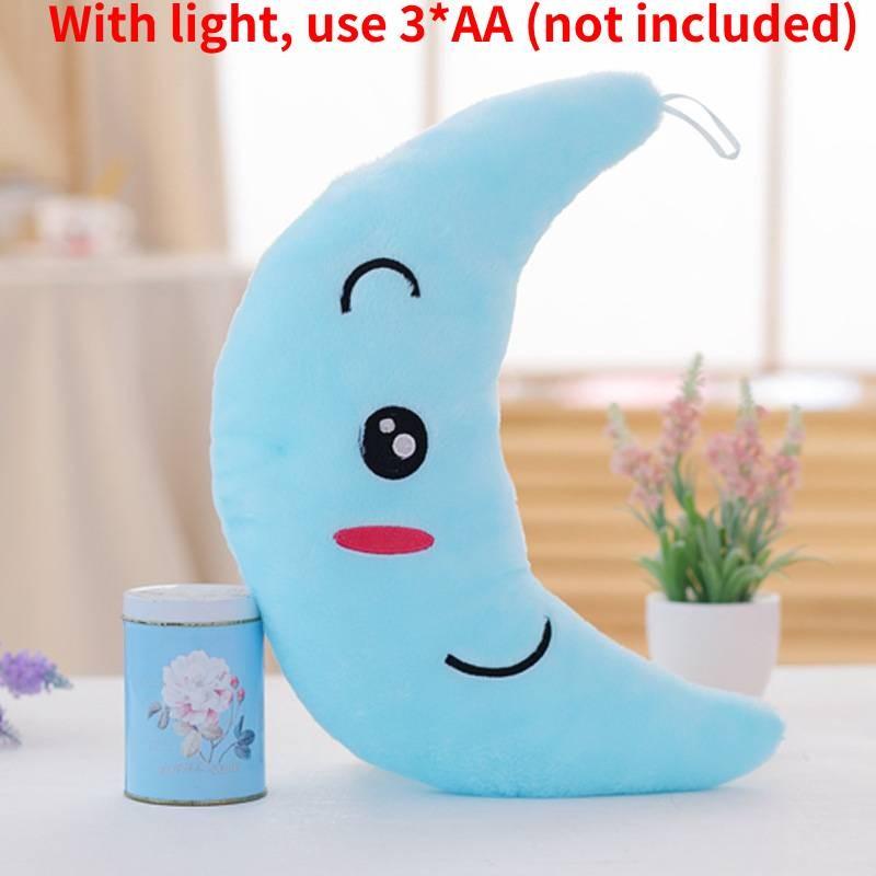 Colorful Illuminated Plush Pillows In Adorable Star Moon And Heart Shapes For Kids