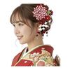 2-Piece Tsumami Zaiku Hair Accessory Set for Formal Occasions (Red)