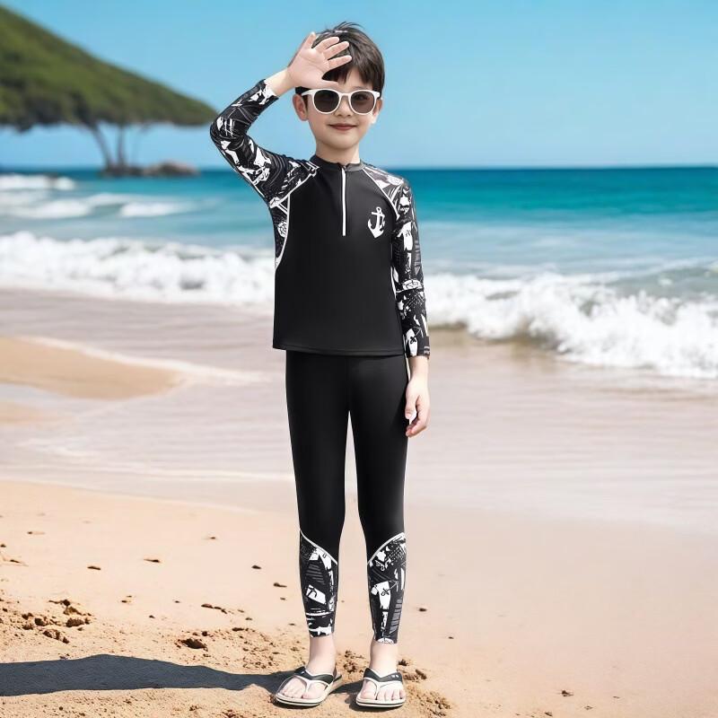 Kids  Boys  Long Sleeve Rash Guard Swimsuit Set
