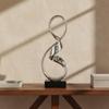 Geometric Resin Sculpture Minimalist & Design Gold Abstract Ornament for Desk