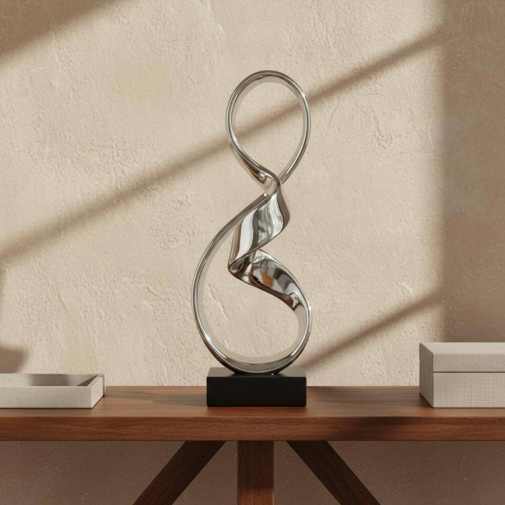 Geometric Resin Sculpture Minimalist & Design Gold Abstract Ornament for Desk