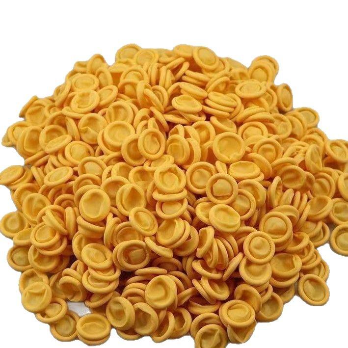Yellow Latex Finger Cots - Disposable, Puncture-Resistant, Powder-Free for Tattooing and Manicures