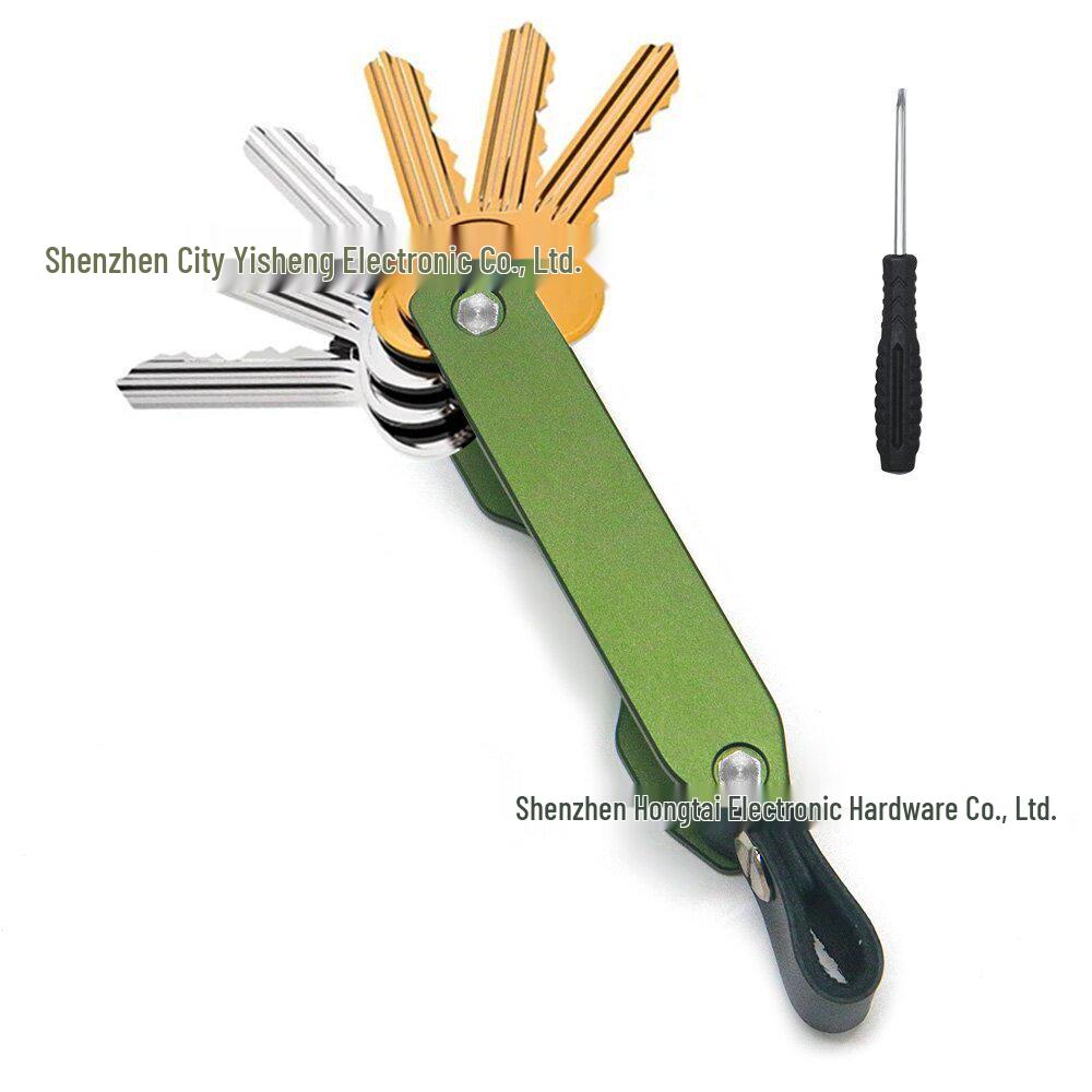 Aluminum Keychain Organizer with Airtag Tracker and Outdoor Storage Buckle
