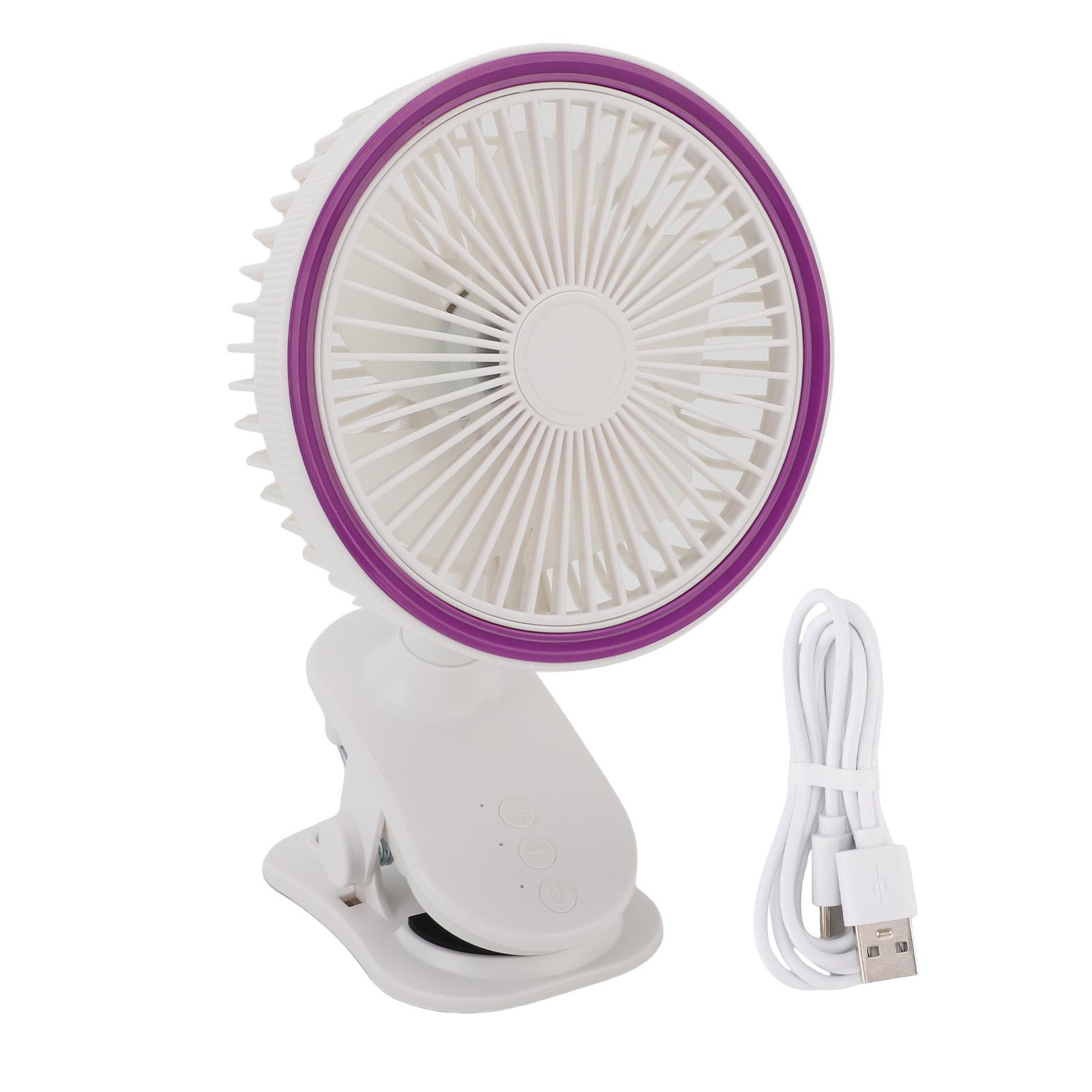 

Вентилятор с зажимом, тихий, вращающийся на 360 градусов, перезаряжаемый USB, портативный вентилятор для стола, прикроватный, темно-серый белый