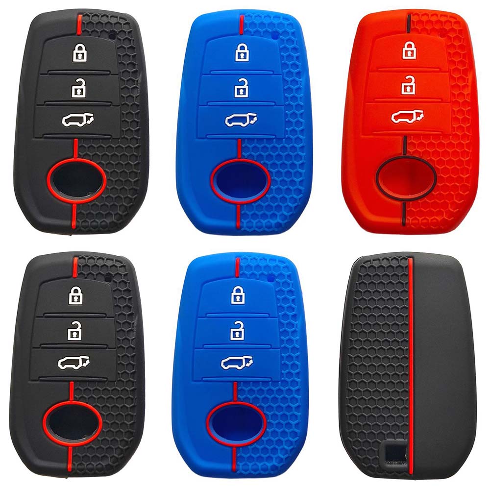 3 Buttons Silicone Car Key Holder Shell Case Cover Keychain For Toyota Corolla Hatchback Yaris Cross Hilux Lc200 Lc250 Lc300