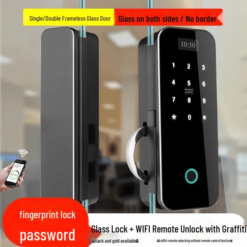 

ZUCON F491 WiFi Smart Fingerprint Glass Door Lock CN plug (adapter included)