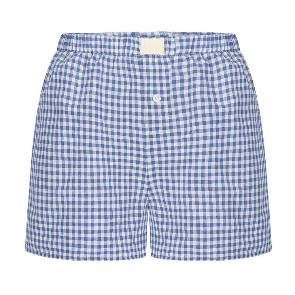 Women's Retro Plaid High-Waisted Wide-Leg Casual Shorts