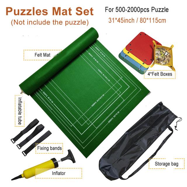Mat Puzzles Jigsaw Roll Felt Mat Play Mat Puzzles Blanket For Up To 3000 Pcs Puzzle Accessories Portable Travel Storage Bag