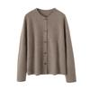 Women's 100% Pure Cashmere Round Neck Button Cardigan - Autumn/Winter Knitwear