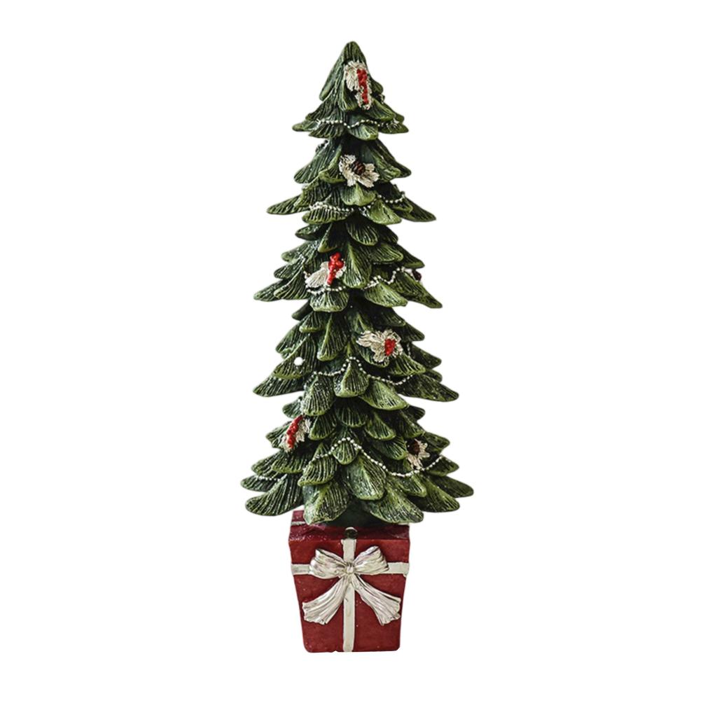 Christmas Resin  Desktop Small Ornament Rotating Christmas Tree Christmas Decoration