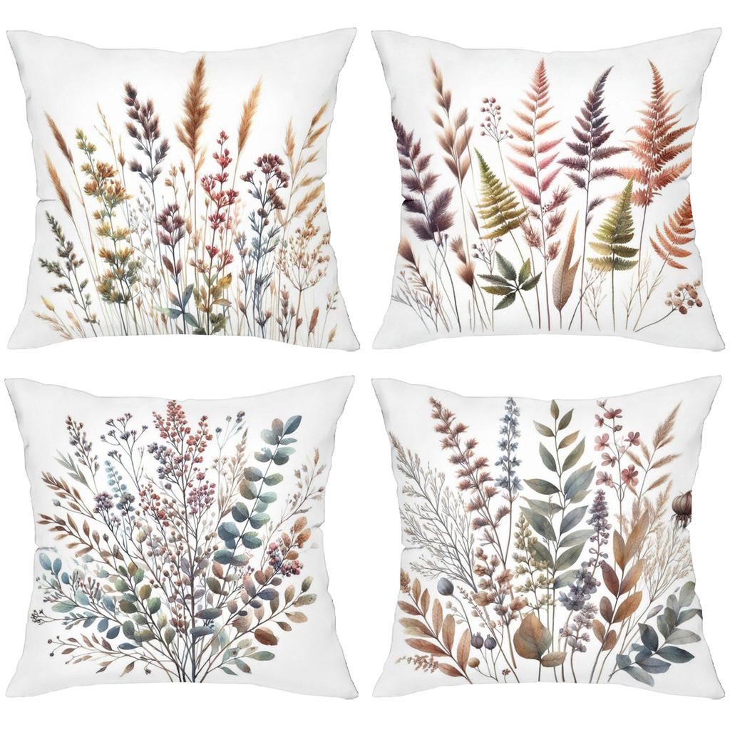 Floral Patterned Cushion Covers For Home Decor Polyester Pillowcase, Sofa Decorative Cushion Cov Headboard Pillow