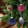 12Pcs/set Creative Velvet Christmas Ball Ornaments 6cm Shatterproof Flocking Christmas Ball Shiny Durable