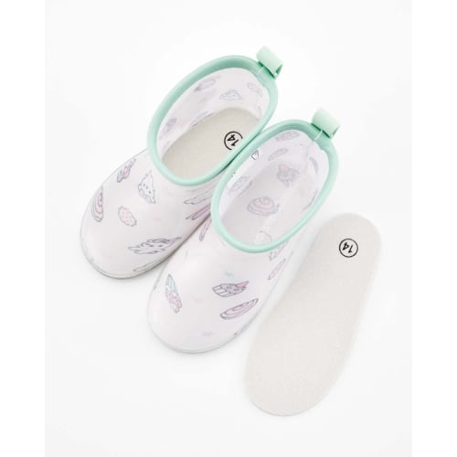 Skater Rain Boots Shoes Boots for Children Cinnamoroll Sanrio Milk with Reflective Tape 14cm Ribt14-a