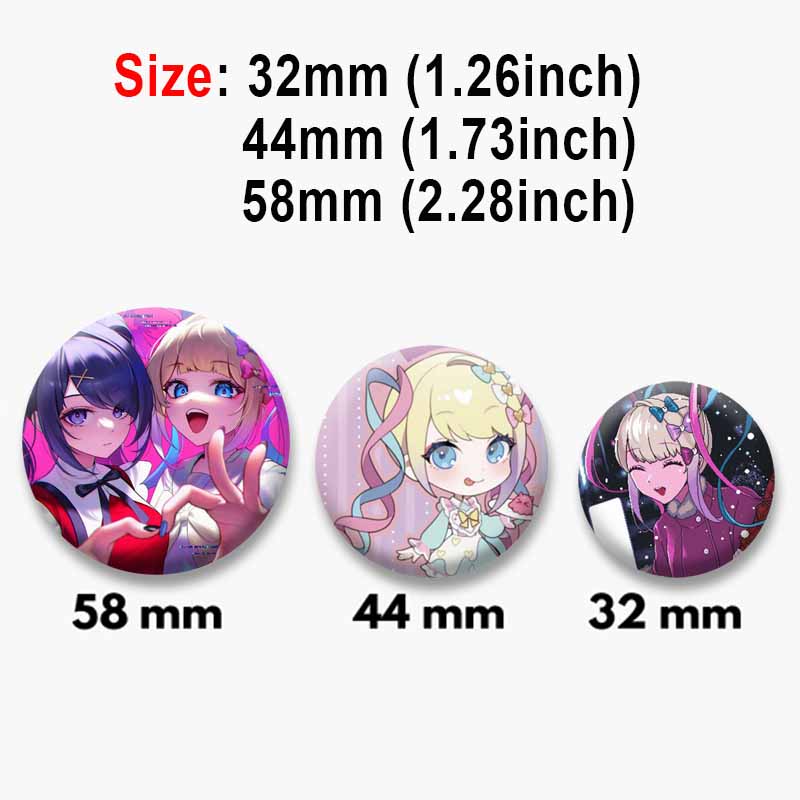 Pop Game Needy Streamer Overload Button Pins Cartoon KAngel Cosplay Badge Ame-chan Round Brooch Bag Hat Decor Jewelry Toys Gifts