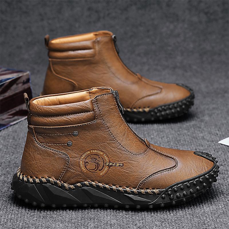 Autumn/ Winter Genuine Leather Men Shoes Waterproof Outdoor Men Boots Comfortable Men Walking Hiking Boots