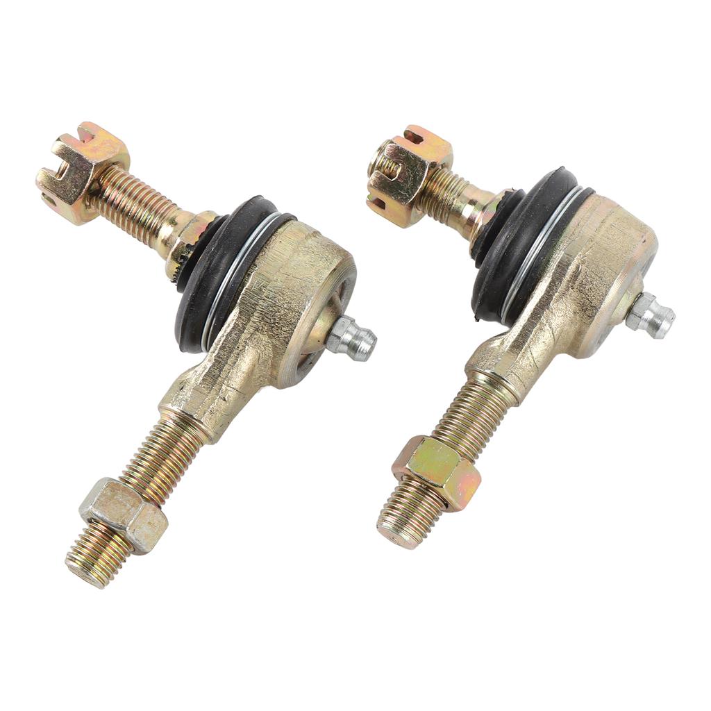 2Pcs M10 Tie Rod End Kit Ball Joint Steel Alloy High Torsion Proof Anti Dust Rubber for 50cc 110cc 150cc 200cc 250cc