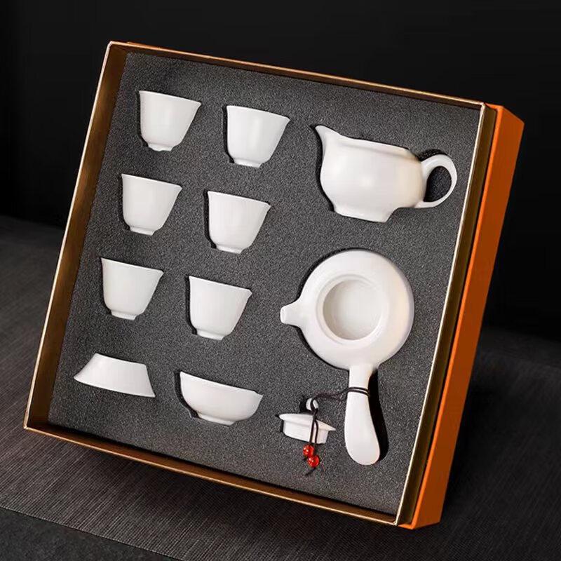 Wushiyuan Ding Kiln Side Handle 10-Piece Teaware Set